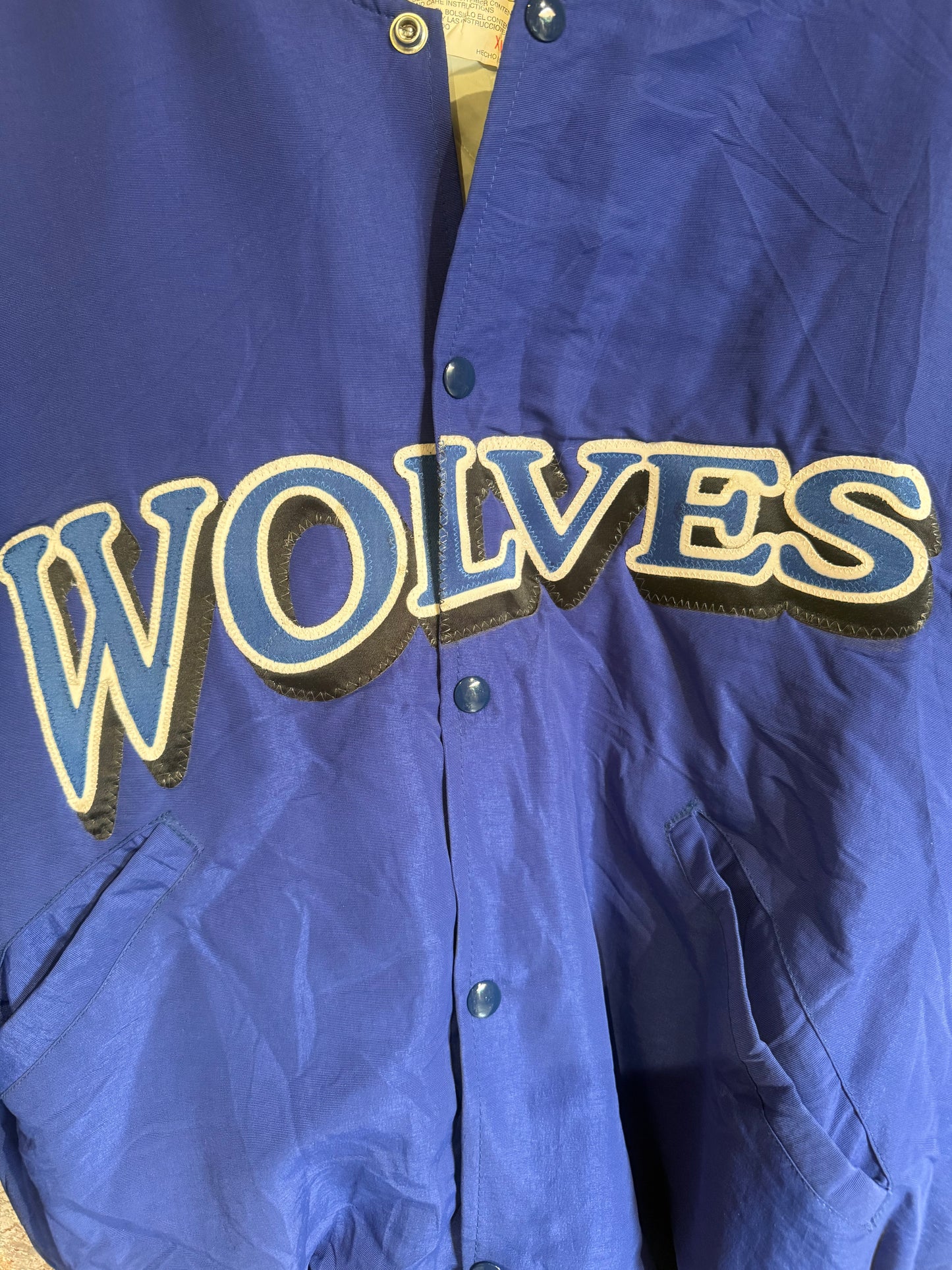 Vintage Puff Jacket: Wolves Logo
