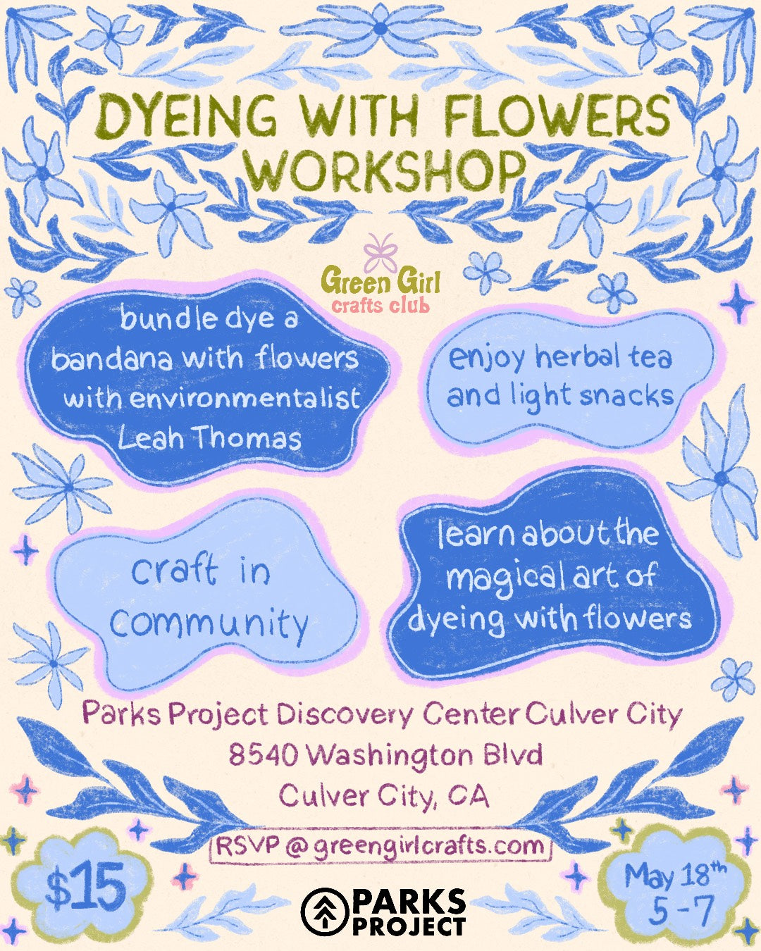 Dyeing with Flowers Workshop with Green Girl Crafts