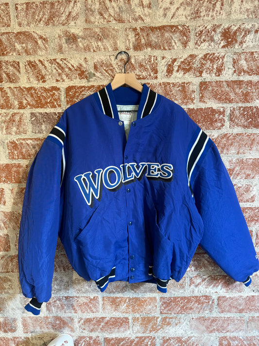 Vintage Puff Jacket: Wolves Logo