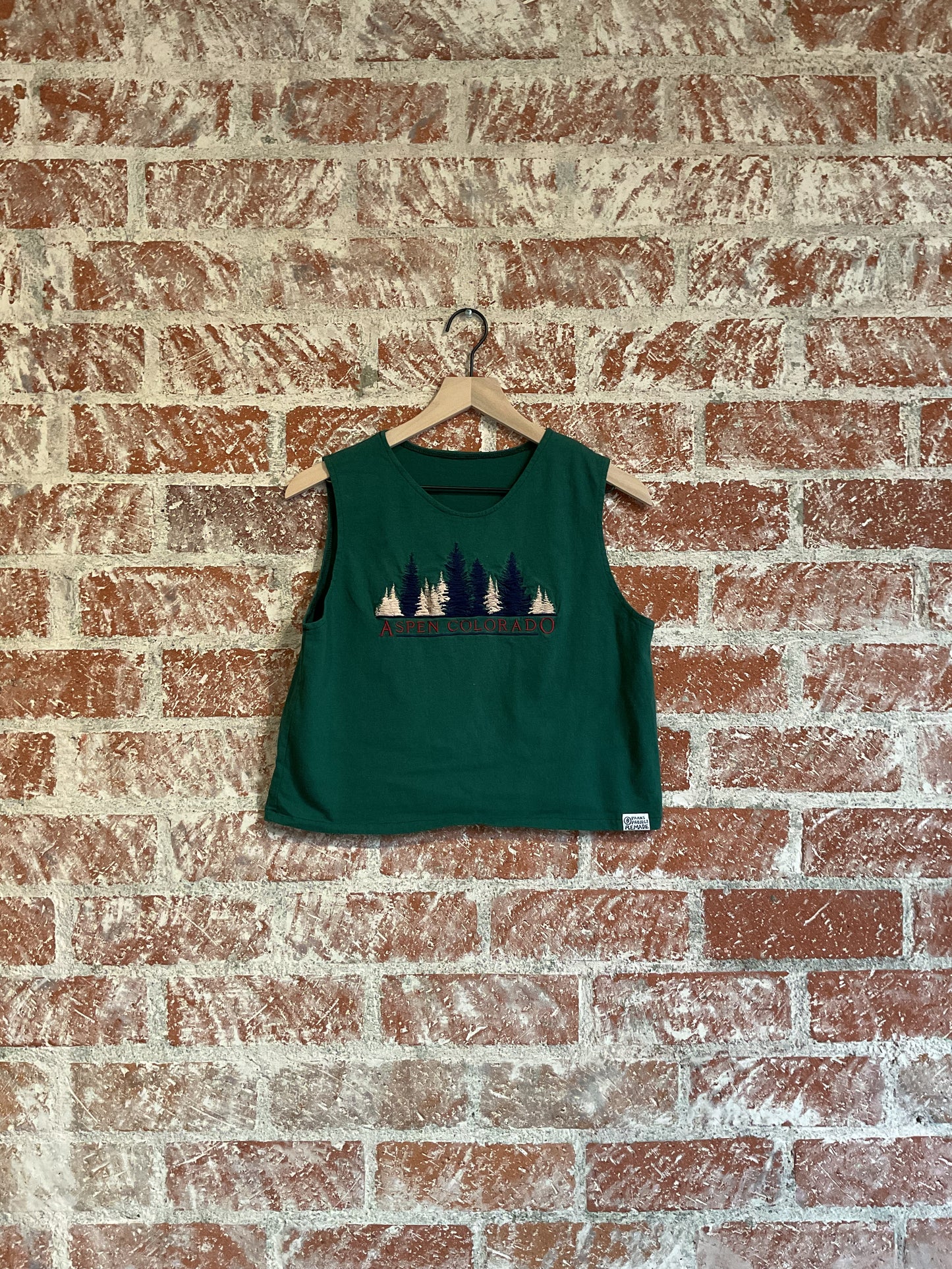 Remade: Recut Tank: Aspen Tree Embroidered