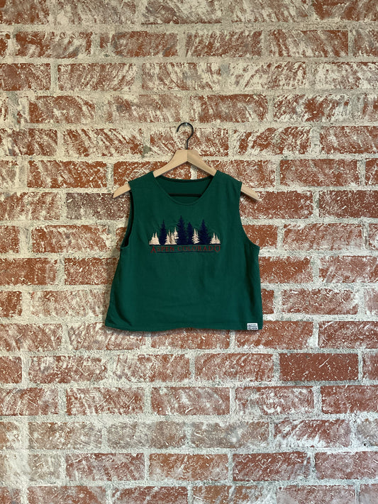Remade: Recut Tank: Aspen Tree Embroidered