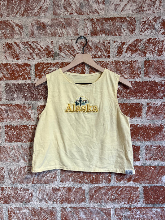 Remade: Recut Tank: Alaskan Pines Embroidered