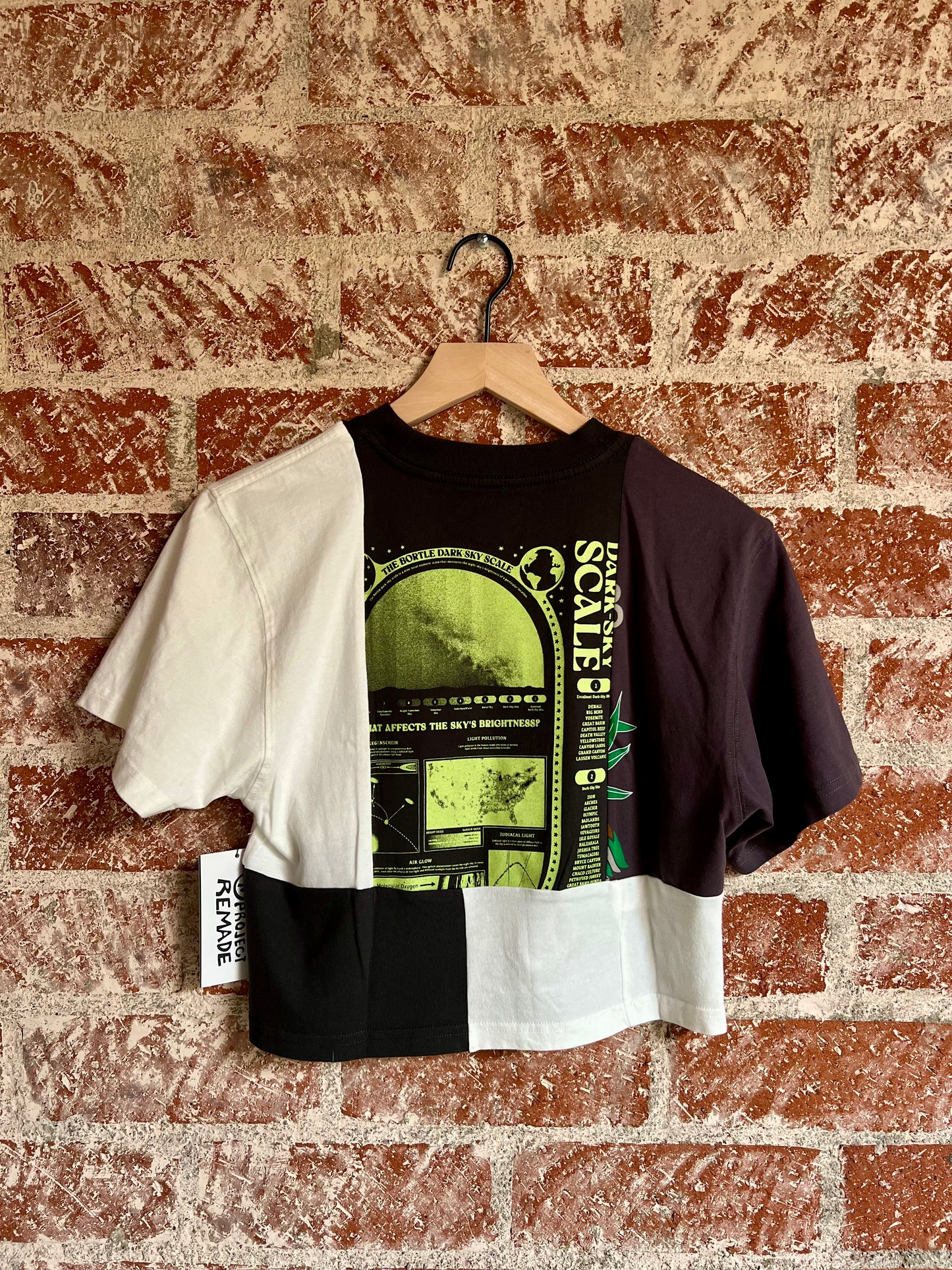 Remade Crop Tee XXS: Dark Sky Scale