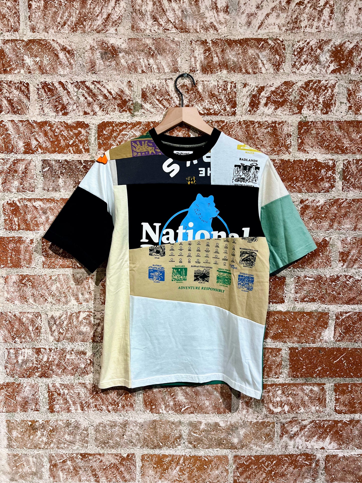 Remade Tee XS: National Parks Checklist Beige