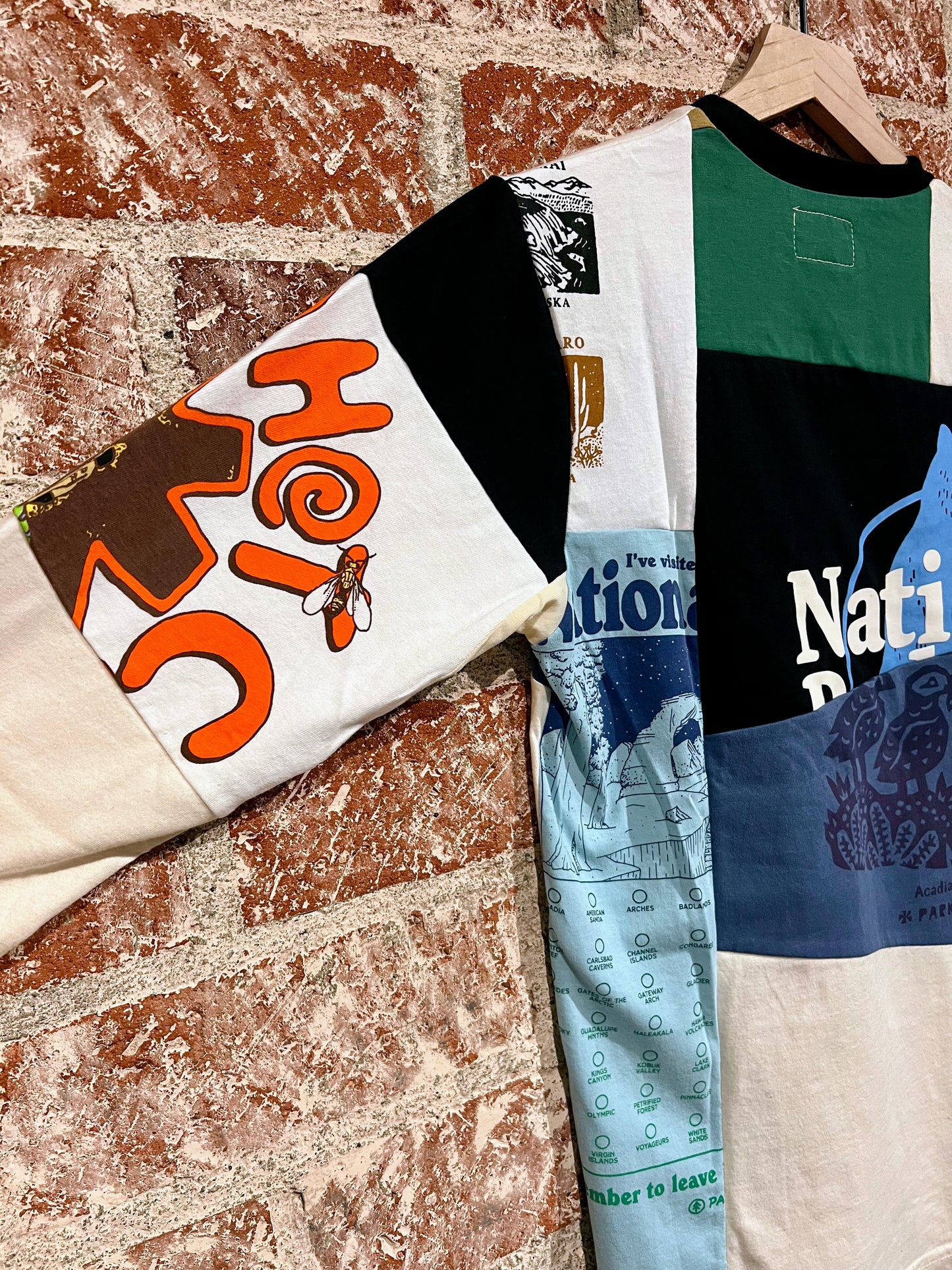 Remade Tee XS: National Parks Checklist White