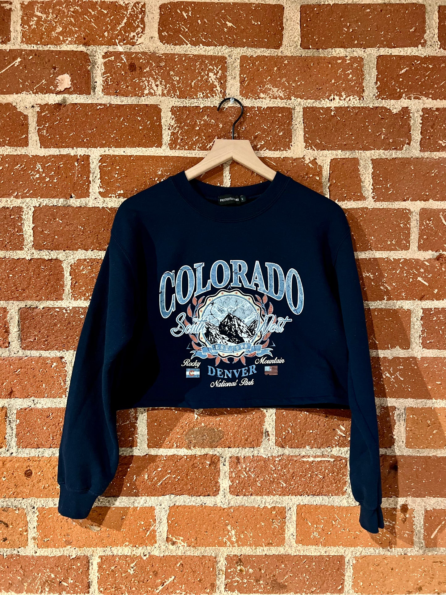 Vintage Cropped Crew XS: Denver
