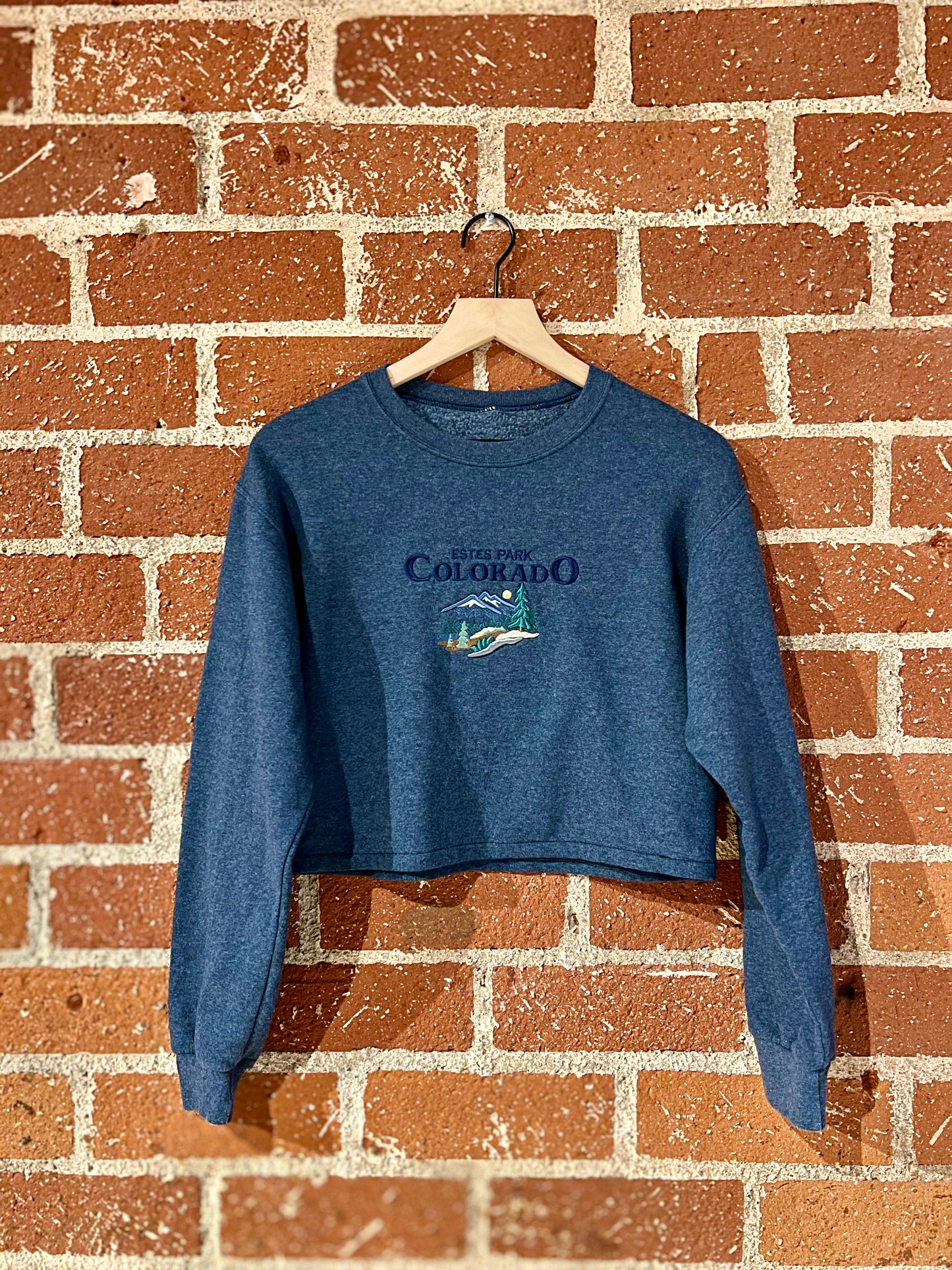 Vintage Cropped Crew XS: Estes Park, Colorado