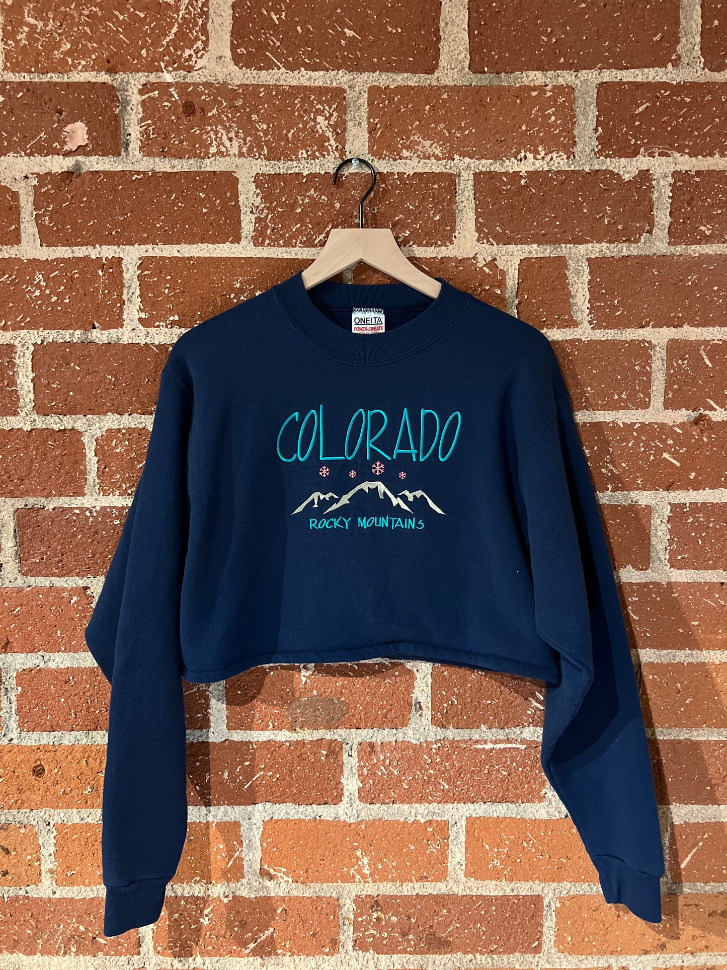 Vintage Cropped Crew M: Colorado Rocky Mountains