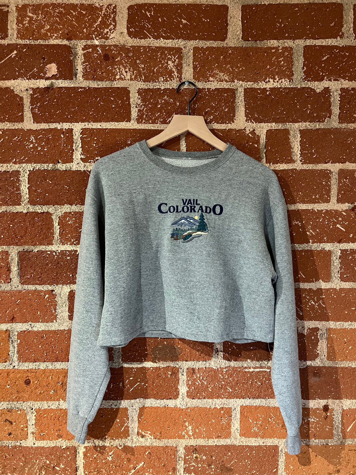 Vintage Cropped Crew M: Vail, Colorado