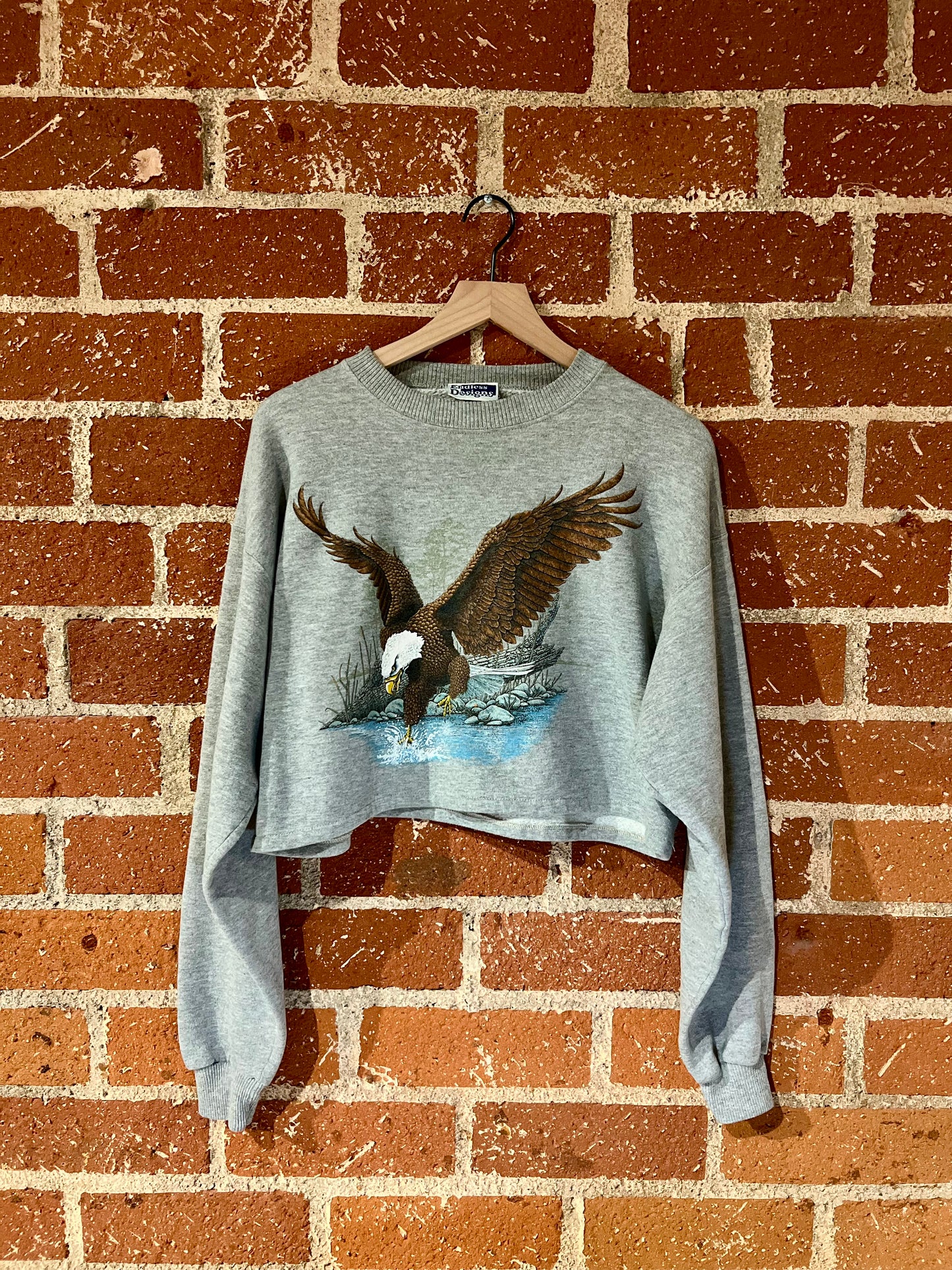 Vintage Cropped Crew L: Bald Eagle