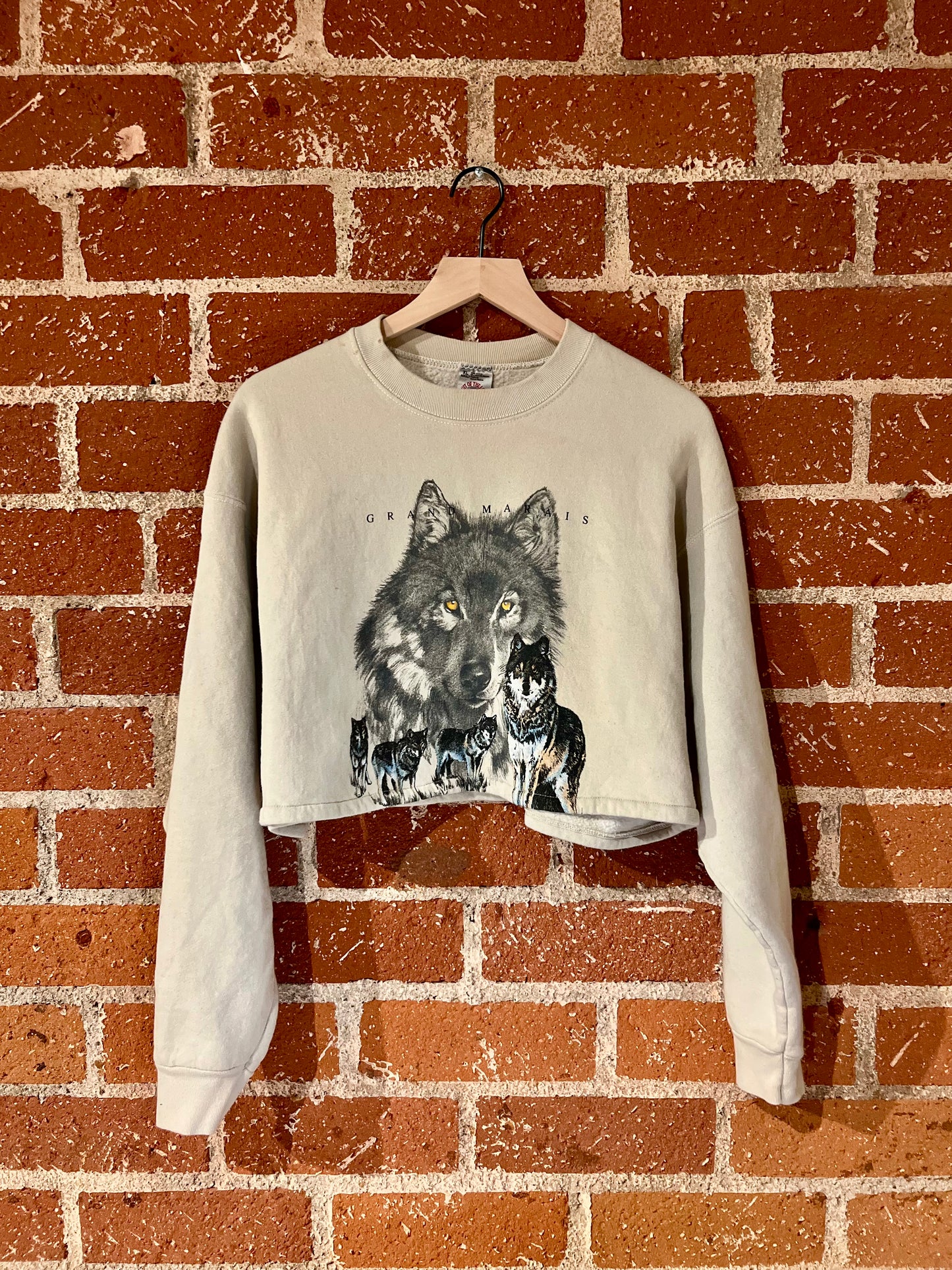 Vintage Cropped Crew XL: Grand Marais Wolfpack