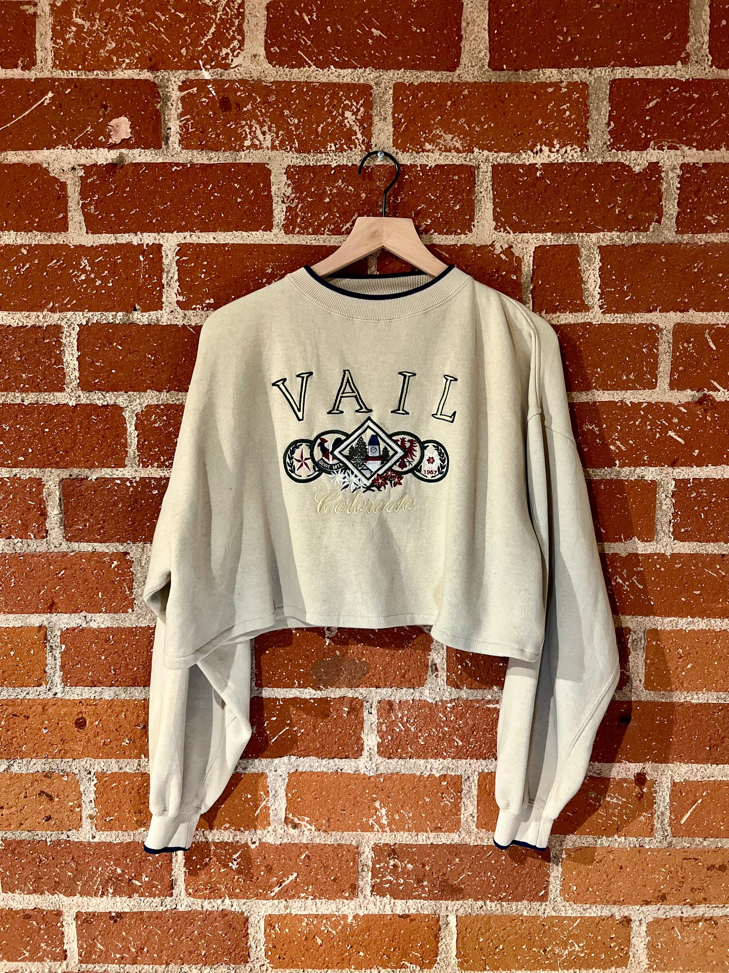 Vintage Cropped Crew XL: Vail