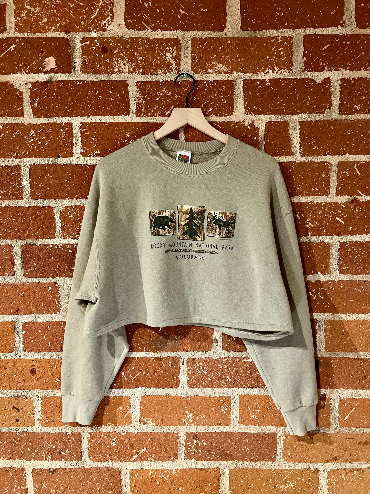 Vintage Cropped Crew XL: Rocky Mountain National Park