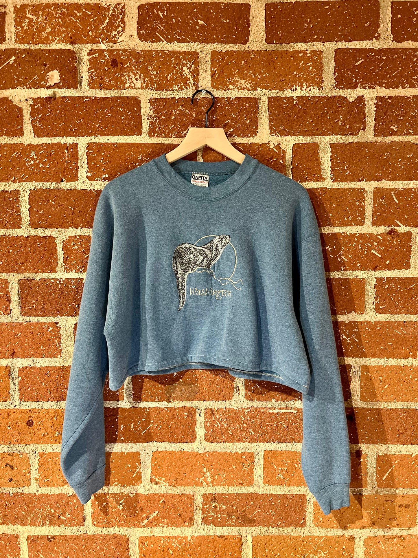Vintage Cropped Crew XL: Washington Seal