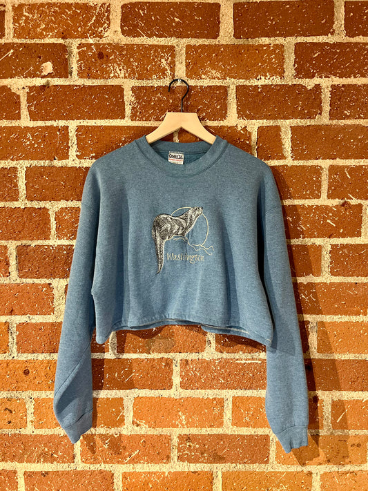 Vintage Cropped Crew XL: Washington Seal