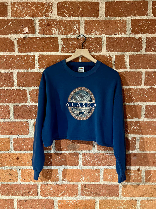 Vintage Cropped Crew XL: Authentic Alaska