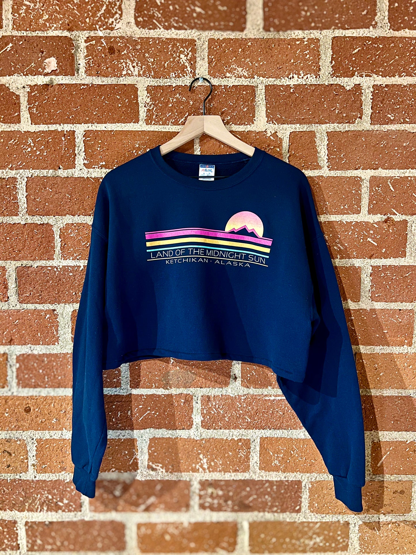 Vintage Cropped Crew XL: Land of the Midnight Sun