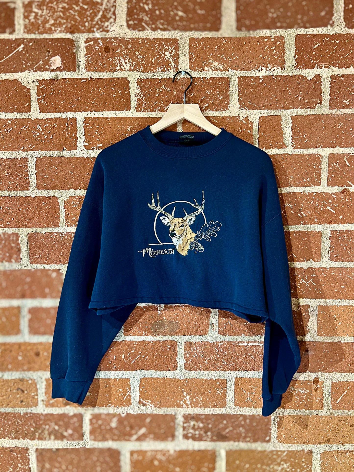Vintage Cropped Crew XL: Minnesota Deer
