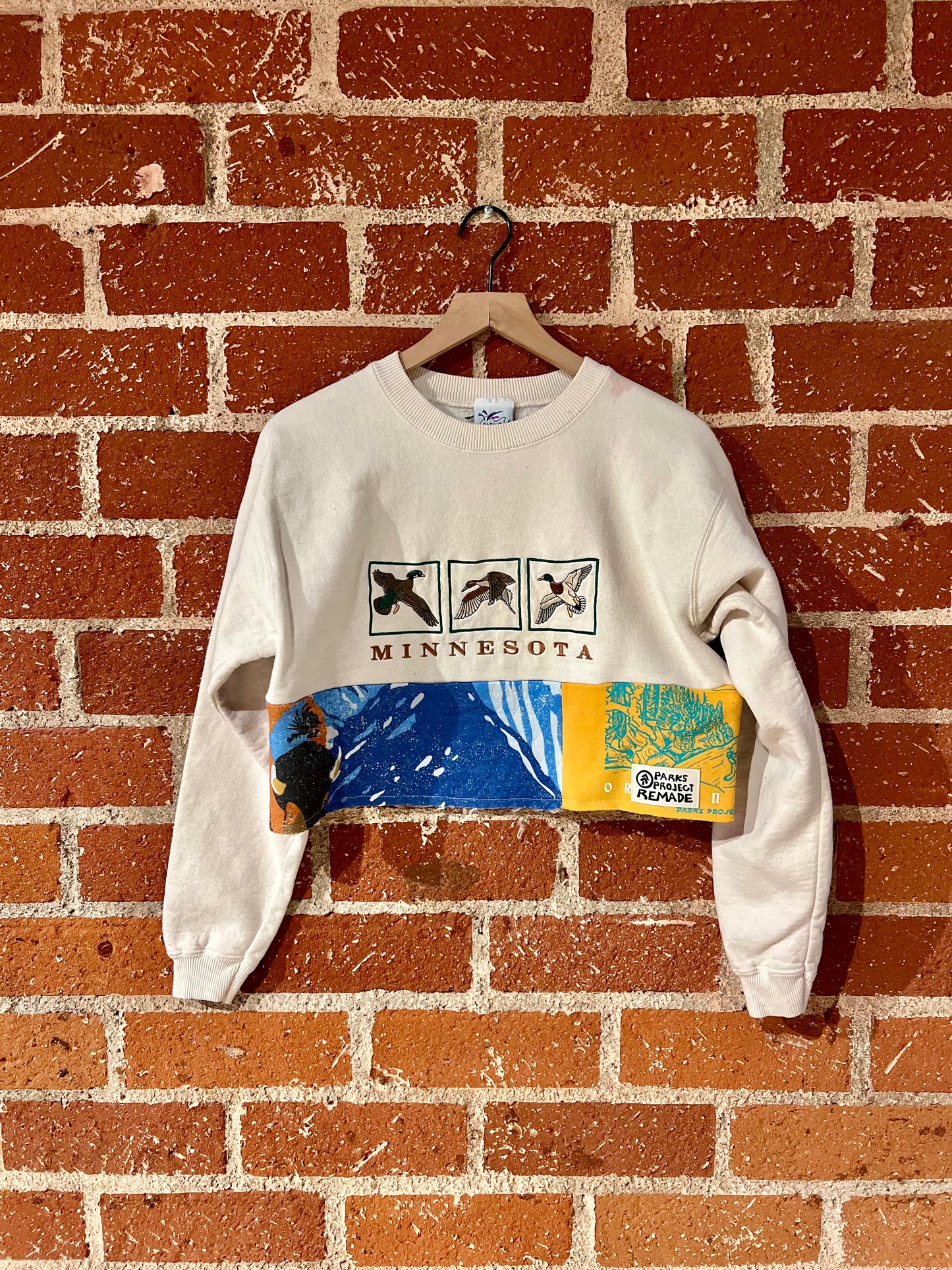 Vintage Remade Cropped Crew S: Minnesota Mallards