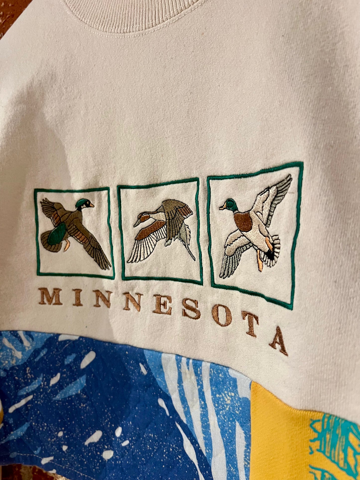 Vintage Remade Cropped Crew S: Minnesota Mallards