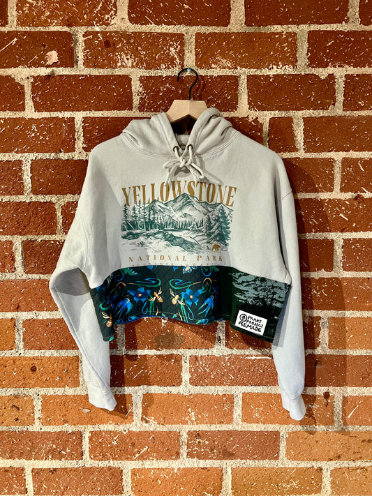 Vintage Remade Cropped Crew L: Yellowstone National Park