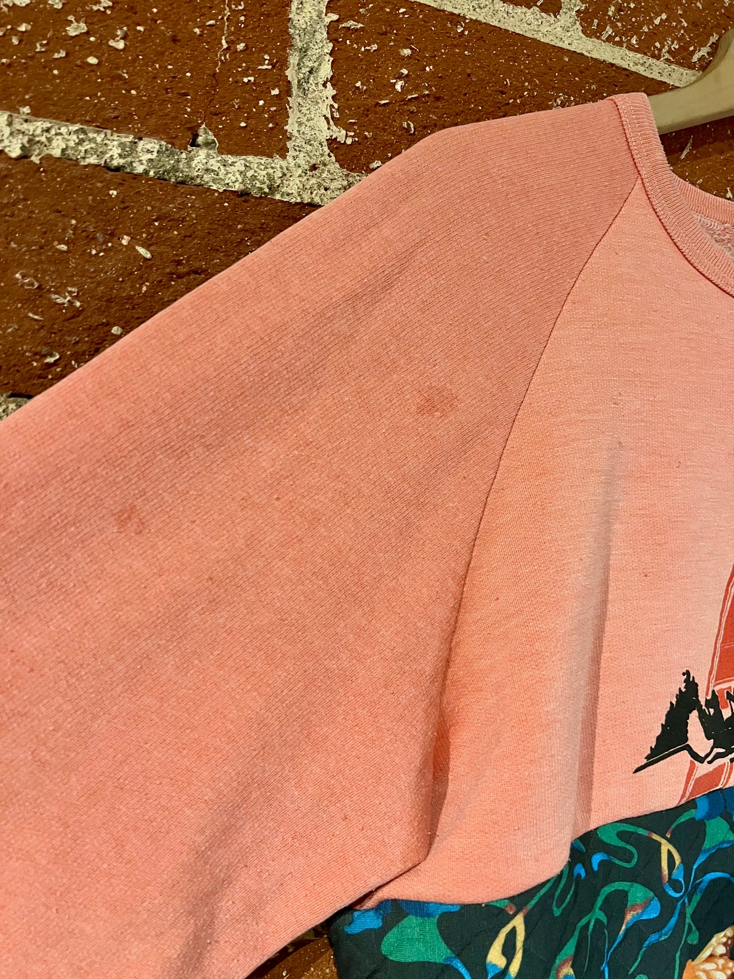 Vintage Remade Cropped Crew L: Canoe Crater Lake