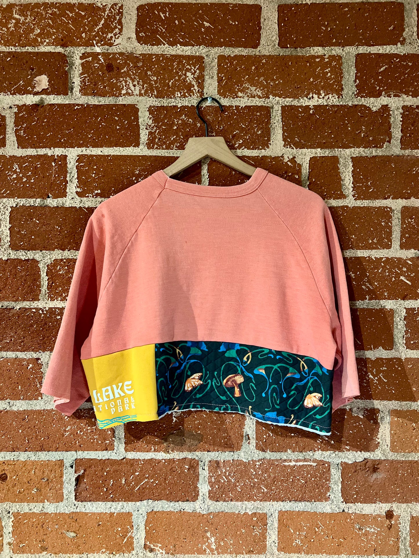 Vintage Remade Cropped Crew L: Canoe Crater Lake