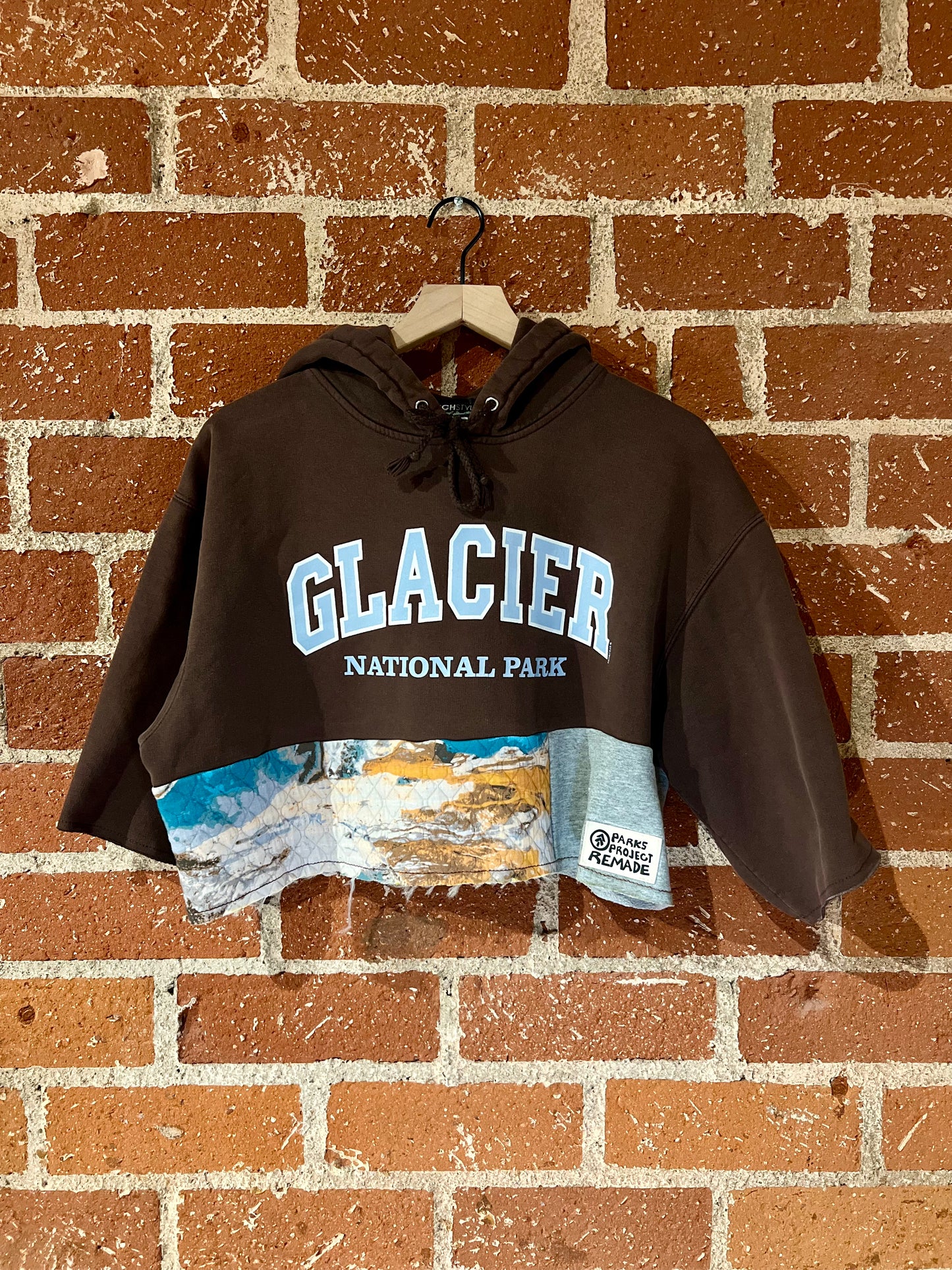 Vintage Remade Cropped Crew L: Glacier National Park
