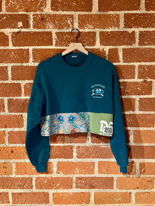 Vintage Remade Cropped Crew XL: Keystone, CO