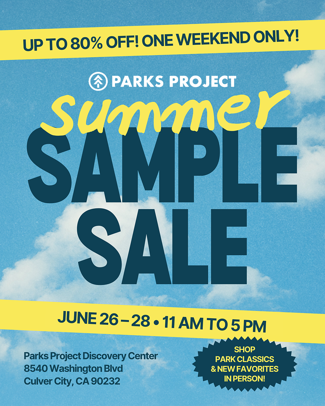 SUMMER SAMPLE SALE